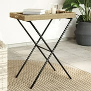 vidaXL Folding Tray Table TV Dinner Outdoor Garden Patio Furniture Poly Rattan